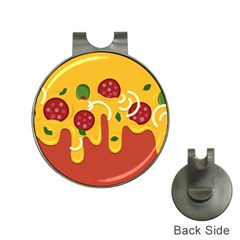 Pizza Topping Funny Modern Yellow Melting Cheese And Pepperonis Hat Clips With Golf Markers by genx