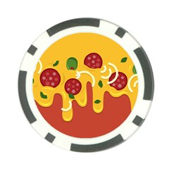 Pizza Topping Funny Modern Yellow Melting Cheese And Pepperonis Poker Chip Card Guard by genx