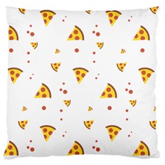 Pizza Pattern Pepperoni Cheese Funny Slices Large Flano Cushion Case (one Side) by genx