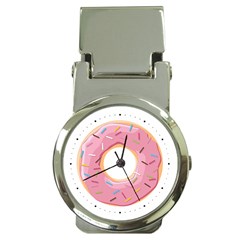 Pink Donut With Rainbow Candies Money Clip Watches by genx