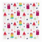 Popsicle Juice Watercolor with fruit berries and cherries summer pattern Medium Glasses Cloth Front