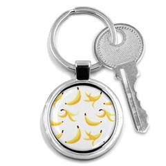 Yellow Banana And Peels Pattern With Polygon Retro Style Key Chains (round)  by genx