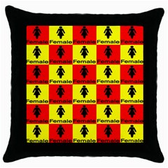 Female Throw Pillow Case (black)