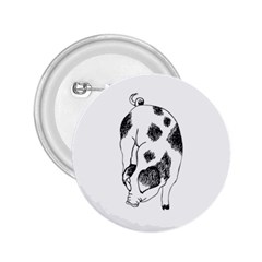 Pig Sniffing Hand Drawn With Funny Cow Spots Black And White 2 25  Buttons by genx