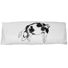 Pig Floppy Ears Hand Drawn With Funny Cow Spots Black And White Body Pillow Case (dakimakura) by genx