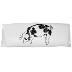 Pig Floppy Ears Hand Drawn With Funny Cow Spots Black And White Body Pillow Case Dakimakura (two Sides) by genx