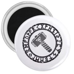 Thor Hammer With Runes Valhalla Tristella Viking Norse Mythology Mjolnir  3  Magnet by snek