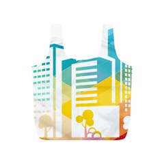 Silhouette Cityscape Building Icon Color City Full Print Recycle Bag (s) by Sudhe