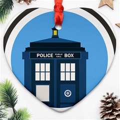 Doctor Who Tardis Heart Ornament (two Sides) by Sudhe