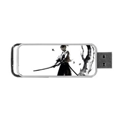 Japan Samurai Drawing   Warrior Portable Usb Flash (one Side) by Sudhe