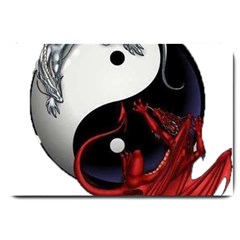 Yin And Yang Chinese Dragon Large Doormat  by Sudhe