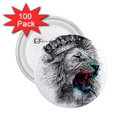 Lion King Head 2 25  Buttons (100 Pack)  by Sudhe