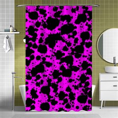 Black And Pink Leopard Style Paint Splash Funny Pattern Shower Curtain 48  X 72  (small)  by yoursparklingshop