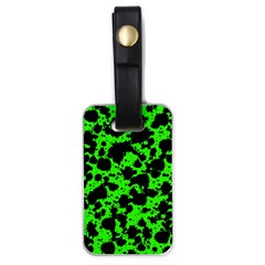 Black And Green Leopard Style Paint Splash Funny Pattern Luggage Tags (one Side)  by yoursparklingshop