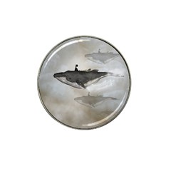 Awesome Fantasy Whale With Women In The Sky Hat Clip Ball Marker (4 Pack) by FantasyWorld7