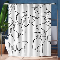 Katsushika Hokusai, Egrets From Quick Lessons In Simplified Drawing Shower Curtain 60  X 72  (medium)  by Valentinaart