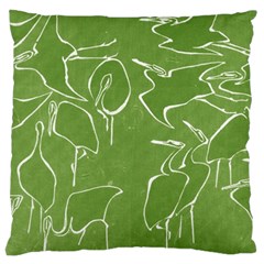 Katsushika Hokusai, Egrets From Quick Lessons In Simplified Drawing Large Cushion Case (one Side) by Valentinaart