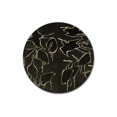 Katsushika Hokusai, Egrets From Quick Lessons In Simplified Drawing Magnet 3  (round) by Valentinaart