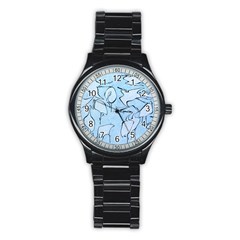 Katsushika Hokusai, Egrets From Quick Lessons In Simplified Drawing Stainless Steel Round Watch by Valentinaart