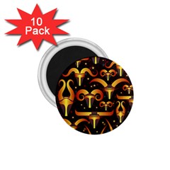 Stylised Horns Black Pattern 1 75  Magnets (10 Pack)  by HermanTelo