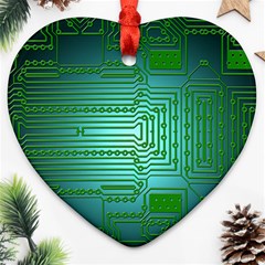 Board Conductors Circuits Heart Ornament (two Sides)