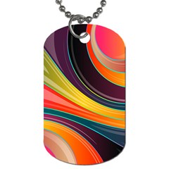 Abstract Colorful Background Wavy Dog Tag (two Sides)