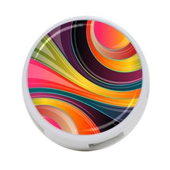 Abstract Colorful Background Wavy 4-port Usb Hub (two Sides)