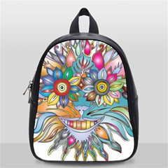 Anthropomorphic Flower Floral Plant School Bag (small) by HermanTelo