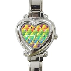 Background Colorful Geometric Triangle Heart Italian Charm Watch