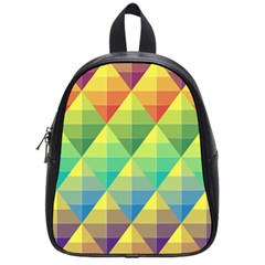 Background Colorful Geometric Triangle School Bag (small)