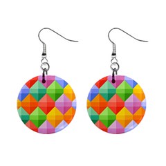 Background Colorful Geometric Triangle Rainbow Mini Button Earrings