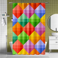 Background Colorful Geometric Triangle Rainbow Shower Curtain 48  X 72  (small) 