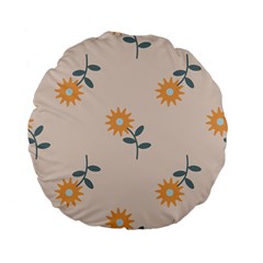 Flowers Continuous Pattern Nature Standard 15  Premium Flano Round Cushions