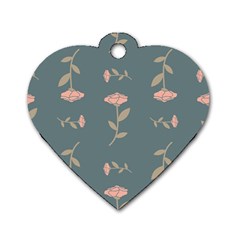 Florets Rose Flower Dog Tag Heart (one Side)