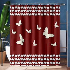 Heart Love Butterflies Animal Shower Curtain 60  X 72  (medium) 