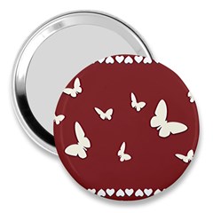 Heart Love Butterflies Animal 3  Handbag Mirrors