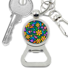 Floral Paisley Background Flower Green Bottle Opener Key Chains