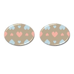 Hearts Heart Love Romantic Brown Cufflinks (oval)