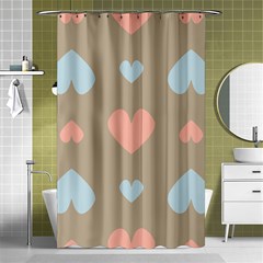 Hearts Heart Love Romantic Brown Shower Curtain 48  X 72  (small) 