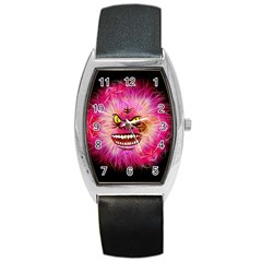 Monster Pink Eyes Aggressive Fangs Barrel Style Metal Watch