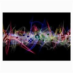 Particles Music Clef Wave Large Glasses Cloth (2-side) by HermanTelo