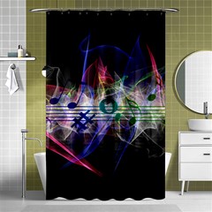 Particles Music Clef Wave Shower Curtain 48  X 72  (small) 