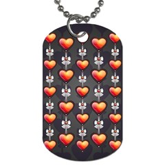 Love Heart Background Valentine Dog Tag (two Sides) by HermanTelo