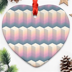 Seamless Pattern Background Block Heart Ornament (two Sides)