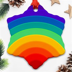 Rainbow Background Colorful Snowflake Ornament (two Sides)