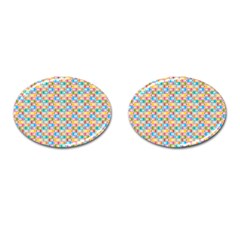 Seamless Pattern Background Abstract Rainbow Cufflinks (oval)