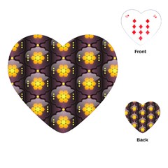 Pattern Background Yellow Bright Playing Cards (heart) by HermanTelo