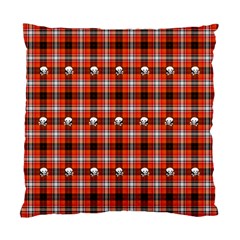 Plaid Pattern Red Squares Skull Standard Cushion Case (two Sides)