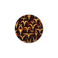 Stylised Horns Black Pattern Golf Ball Marker (10 Pack)