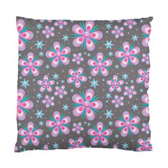 Seamless Pattern Flowers Pink Standard Cushion Case (one Side)